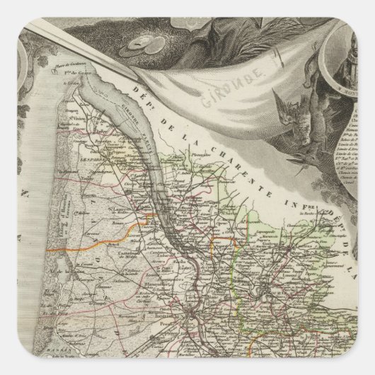 Steden Vierkante Sticker (Voorkant)