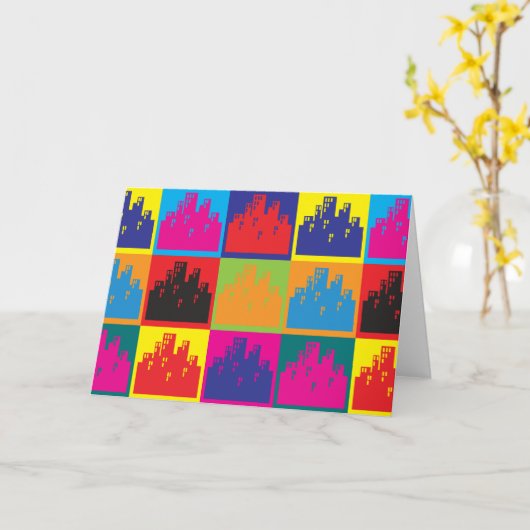 Stedenbouw Pop Art Kaart (Gele Bloem)
