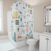 Stedenbouwkundige schetsen: Kinder stadsgezicht Douchegordijn (In situ)