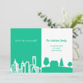 Stedenland groene, witte, bewegende aankondiging (Staand voorkant)