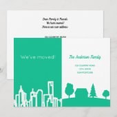 Stedenland groene, witte, bewegende aankondiging (Voorkant / Achterkant)