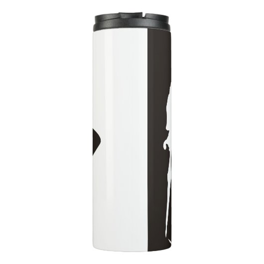 Steed & Emma Black & White silhouette Thermosbeker (Achterkant)