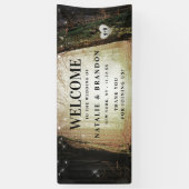 steeds meer | Betoverd bos Amber bruiloft Welkom Spandoek (Verticaal)