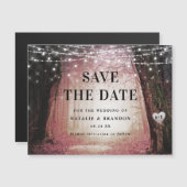 steeds meer | Betoverd Bos Roze Save the Date Magnetische Uitnodiging (Voorkant / Achterkant)