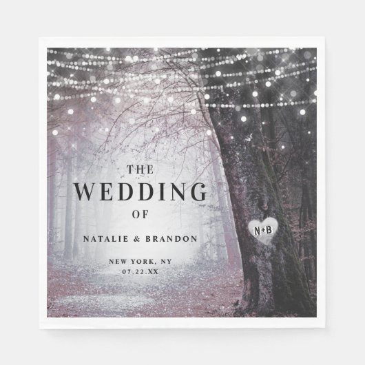 steeds meer | Betoverd sprookjesbos | Mauve Dinner Servet (Voorkant)