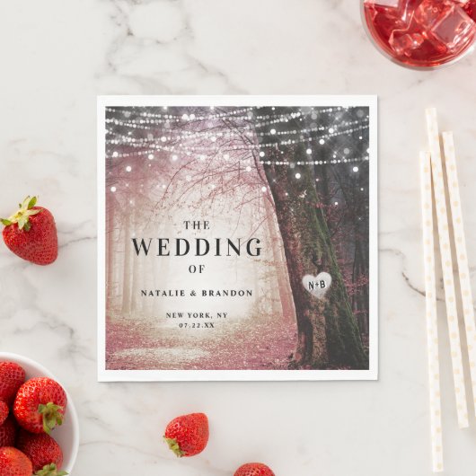 steeds meer | Betoverd sprookjesbos | Roze diner Servet (Insitu)