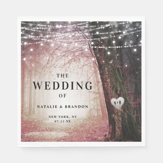 steeds meer | Betoverd sprookjesbos | Roze diner Servet (Voorkant)