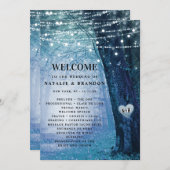 steeds meer | Betoverde Fairy Forest Blue Ceremony Programmakaart (Voorkant / Achterkant)