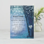 steeds meer | Betoverde Fairy Forest Blue Ceremony Programmakaart (Staand voorkant)