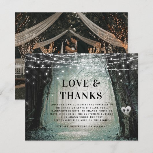 steeds meer | Betoverde Fairy Forest Liefde en Bed Bedankkaart (Voorkant / Achterkant)