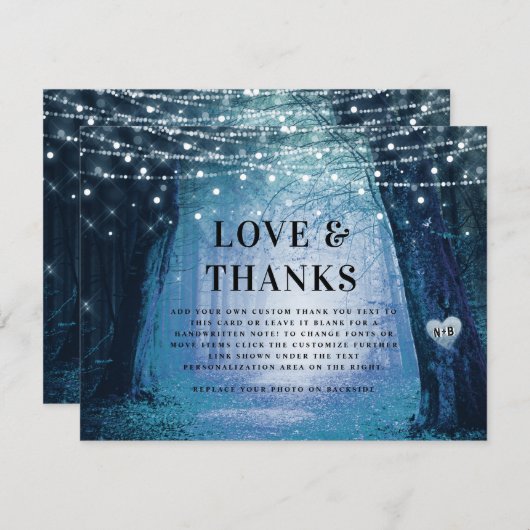 steeds meer | Betoverde Fairy Forest Liefde en Bed Bedankkaart (Voorkant / Achterkant)