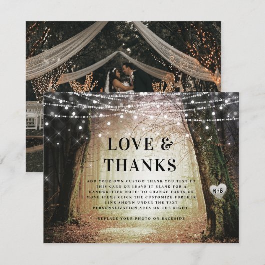 steeds meer | Betoverde Fairy Forest Liefde en Bed Bedankkaart (Voorkant / Achterkant)