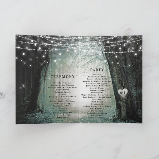 steeds meer | Betoverde Fairy Forest trouwceremoni Programma (Binnen)