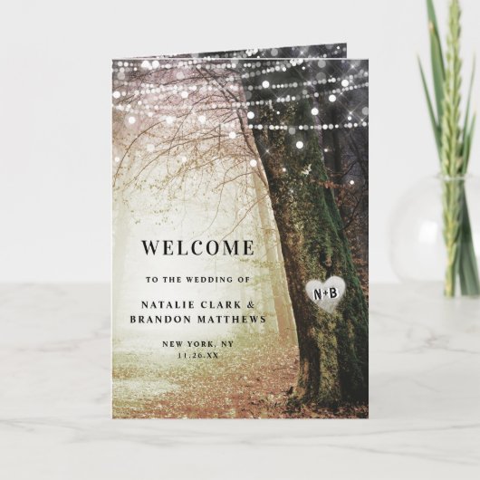 steeds meer | Betoverde Fairy Forest trouwceremoni Programma (Voorkant)