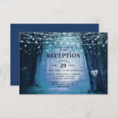 steeds meer | Betoverde Forest Blue bruiloft recep Kaart (Voorkant / Achterkant)