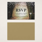 steeds meer | Betoverde Forest Gold RSVP Insert-Ka Visitekaartje (Voorkant /achterkant)