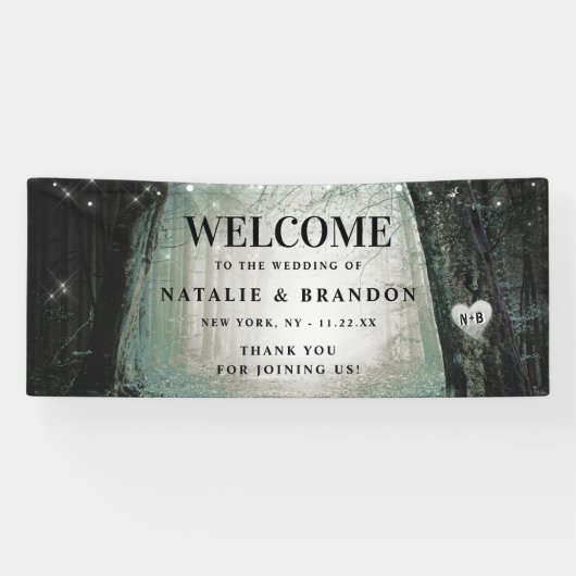 steeds meer | Betoverde Forest Moss bruiloft Welko Spandoek (Horizontaal)