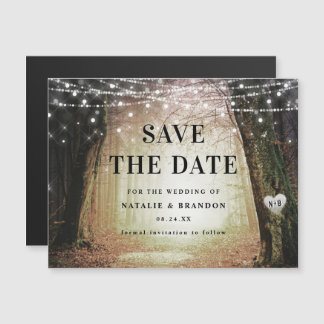 steeds meer | Enchanted Forest Amber Save the Date Magnetische Uitnodiging