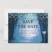 steeds meer | Enchanted Forest Blue Save the Date Magnetische Uitnodiging (Voorkant)