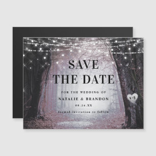 steeds meer   Enchanted Forest Mauve Save the Date Magnetische Uitnodiging