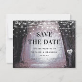 steeds meer | Enchanted Forest Mauve Save the Date Magnetische Uitnodiging (Voorkant)