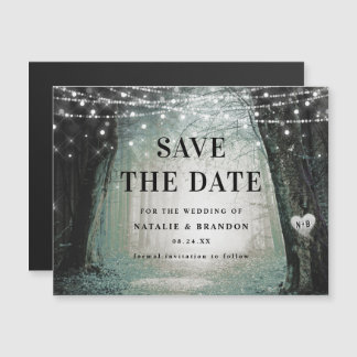 steeds meer | Enchanted Forest Moss Save the Date Magnetische Uitnodiging