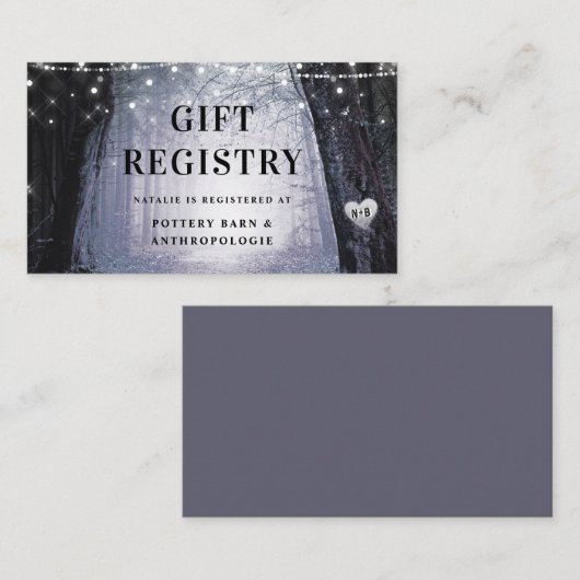 steeds meer | Enchanted Forest Shower Gift Registr Informatiekaartje (Voorkant / Achterkant)