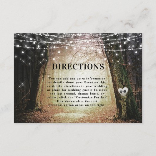 steeds meer | Enchanted Forest Wedding Directions Informatiekaartje (Voorkant)