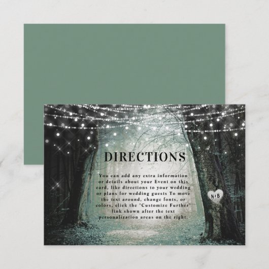 steeds meer | Enchanted Forest Wedding Directions Informatiekaartje (Voorkant / Achterkant)