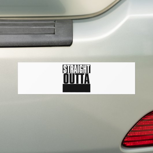 STEEDS OUTTA CUSTOM JOUW TEKST HIER T-SHIRT BUMPERSTICKER (Op auto)