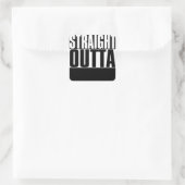 STEEDS OUTTA CUSTOM JOUW TEKST HIER T-SHIRT VIERKANTE STICKER (Tas)