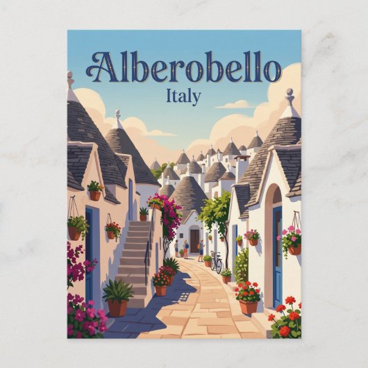 Steeg in Alberobello Italië Briefkaart (Voorkant)