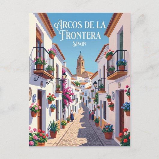 Steeg in Arcos de la Frontera Spanje Briefkaart (Voorkant)
