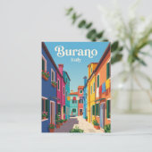 Steeg in Burano Italië Briefkaart (Staand voorkant)