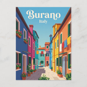 Steeg in Burano Italië Briefkaart