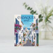 Steeg in Cadaques Spanje Spanje Briefkaart (Staand voorkant)