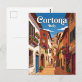 Steeg in Cortona Italië Briefkaart (Voorkant / Achterkant)