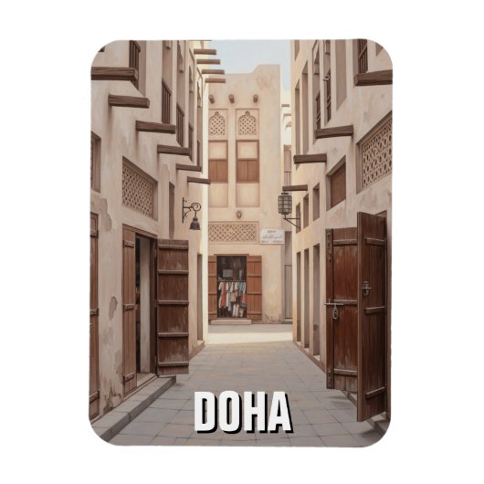 Steeg in Doha Qatar Reizen Magneet (Verticaal)