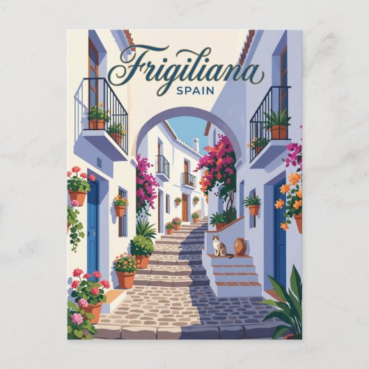 Steeg in Frigiliana Spanje Briefkaart (Voorkant)