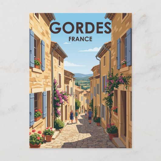 Steeg in Gordes Frankrijk Briefkaart (Voorkant)