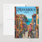Steeg in Manarola Italië Briefkaart (Voorkant / Achterkant)