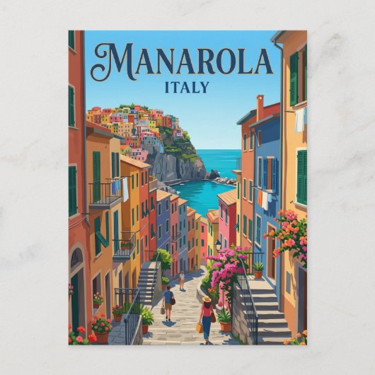 Steeg in Manarola Italië Briefkaart (Voorkant)