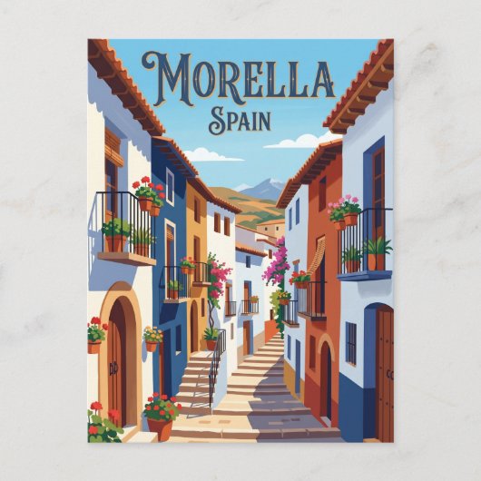 Steeg in Morella, Spanje Spanje Briefkaart (Voorkant)