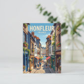Steeg in oude stad Honfleur Frankrijk Briefkaart (Staand voorkant)