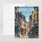 Steeg in oude stad Honfleur Frankrijk Briefkaart (Voorkant / Achterkant)