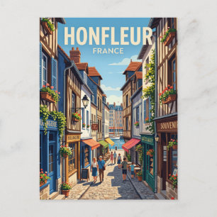 Steeg in oude stad Honfleur Frankrijk Briefkaart