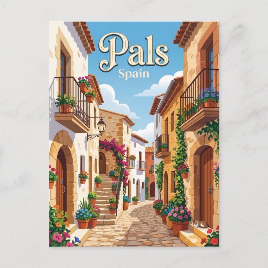 Steeg in Pals Spanje Briefkaart (Voorkant)