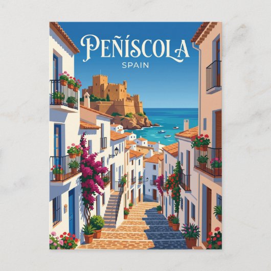 Steeg in Peñíscola Spanje Briefkaart (Voorkant)