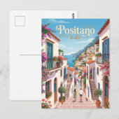 Steeg in Positano Italië Briefkaart (Voorkant / Achterkant)