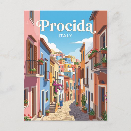 Steeg in Procida Italië Briefkaart (Voorkant)